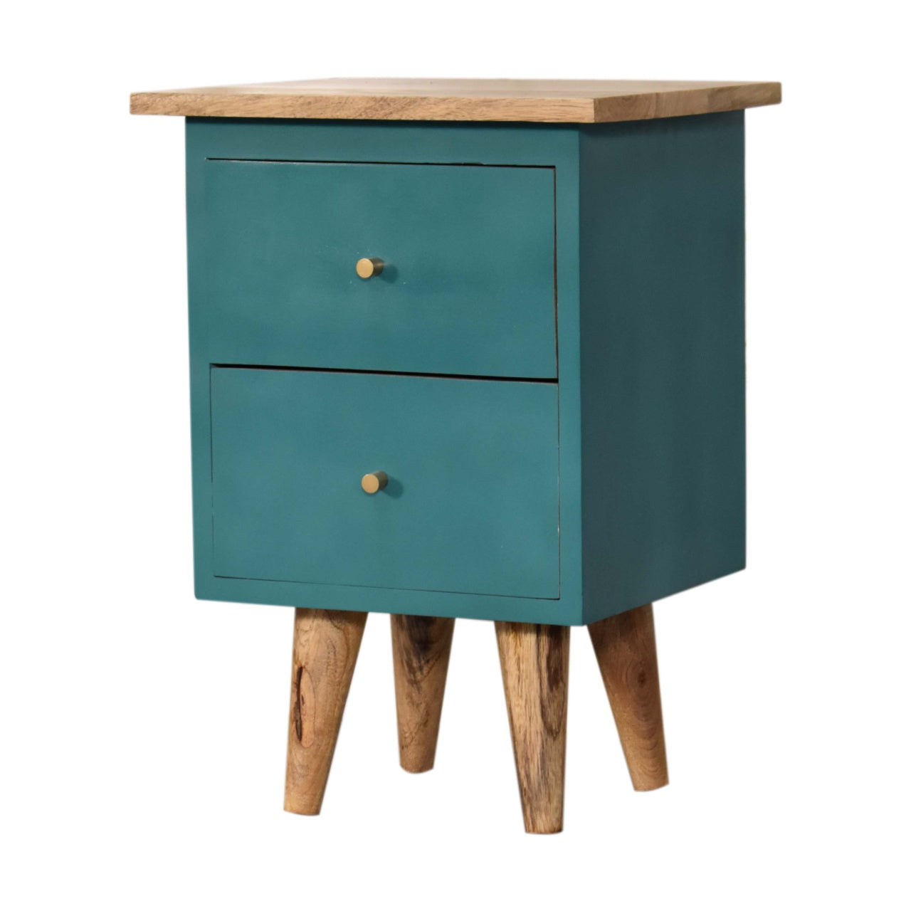 Teal Hand Painted Bedside