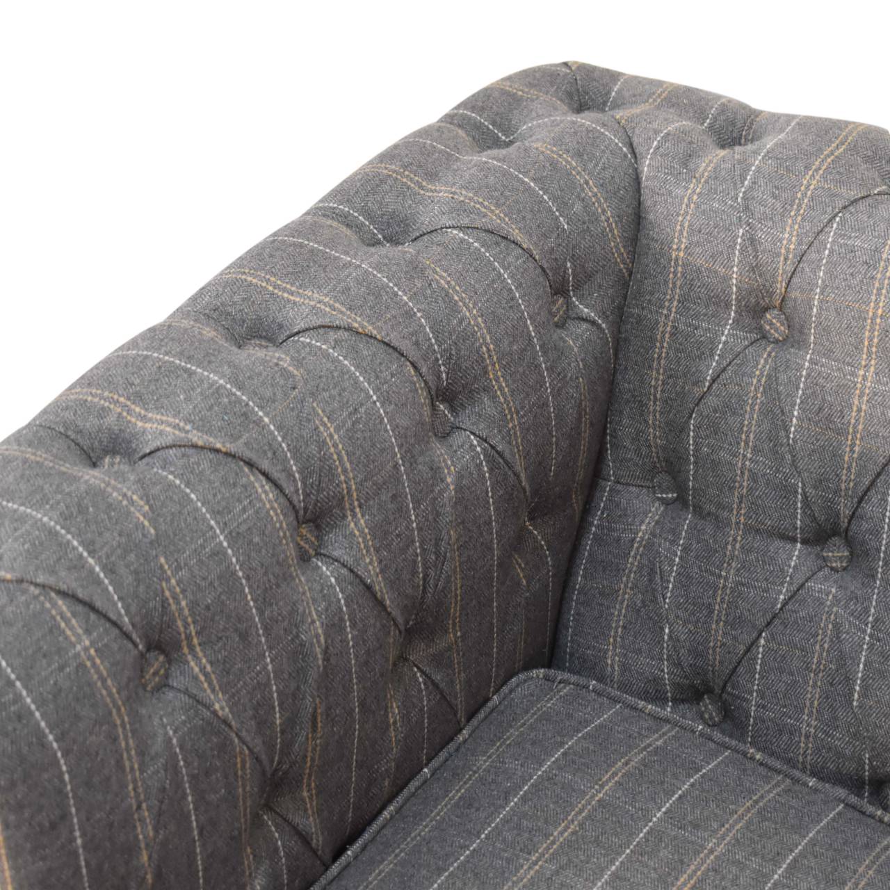 Pewter Tweed Chesterfield Armchair