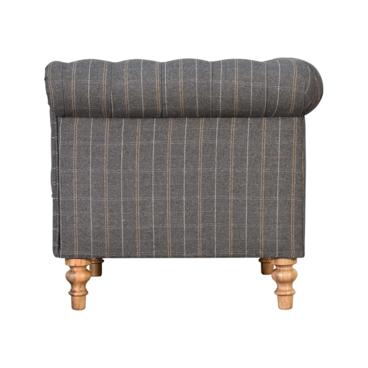 Pewter Tweed Chesterfield Armchair