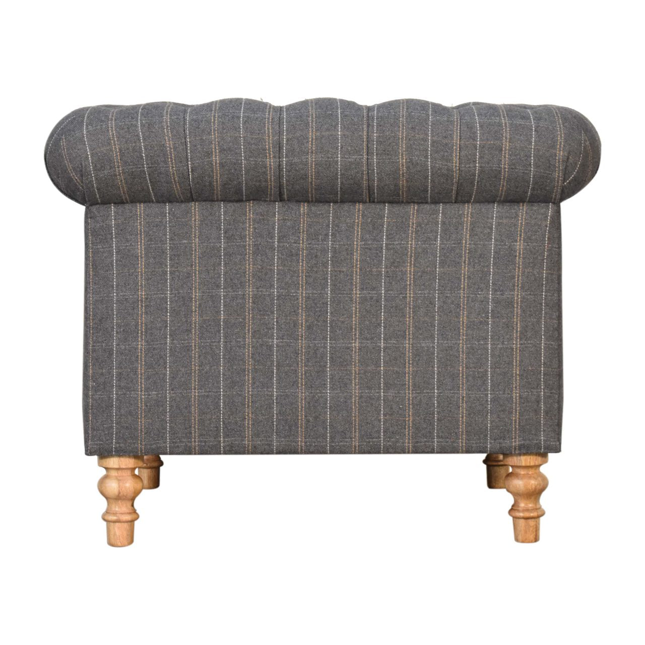 Pewter Tweed Chesterfield Armchair