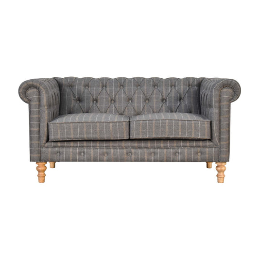 Pewter Tweed 2 Seat Chesterfield