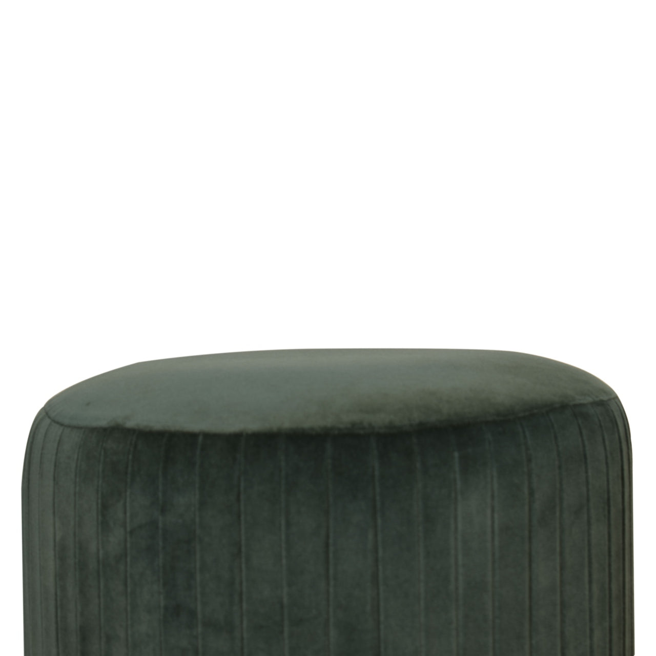 Emerald Velvet Pleated Footstool