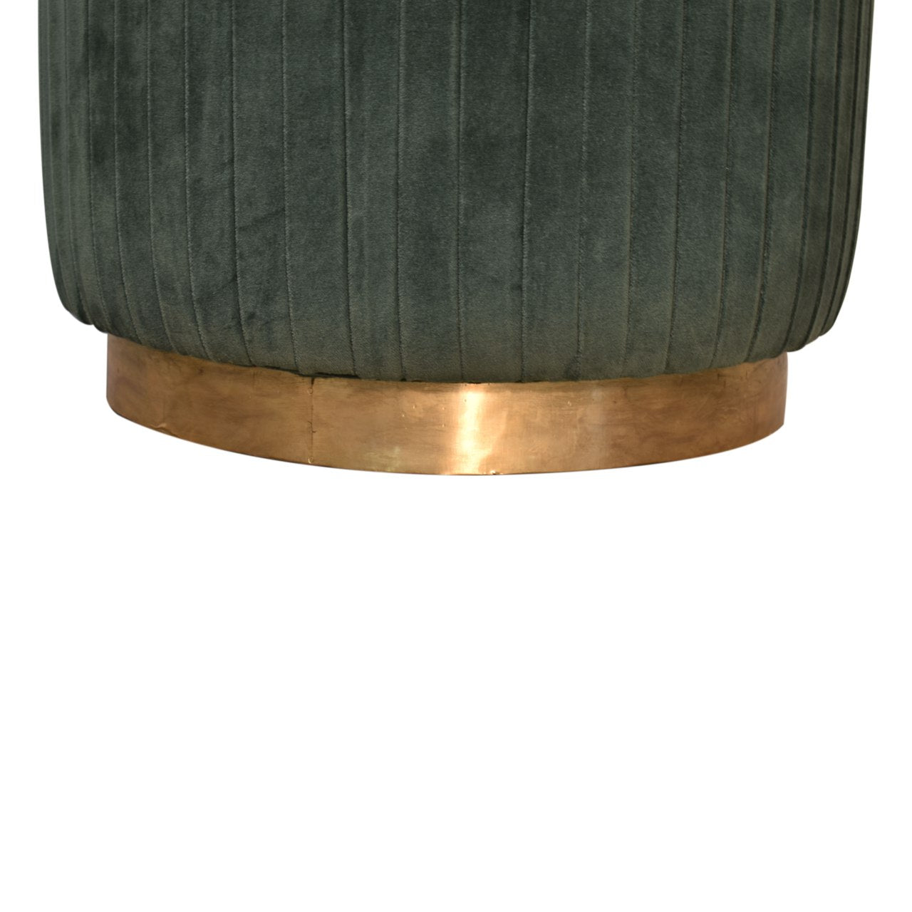 Emerald Velvet Pleated Footstool