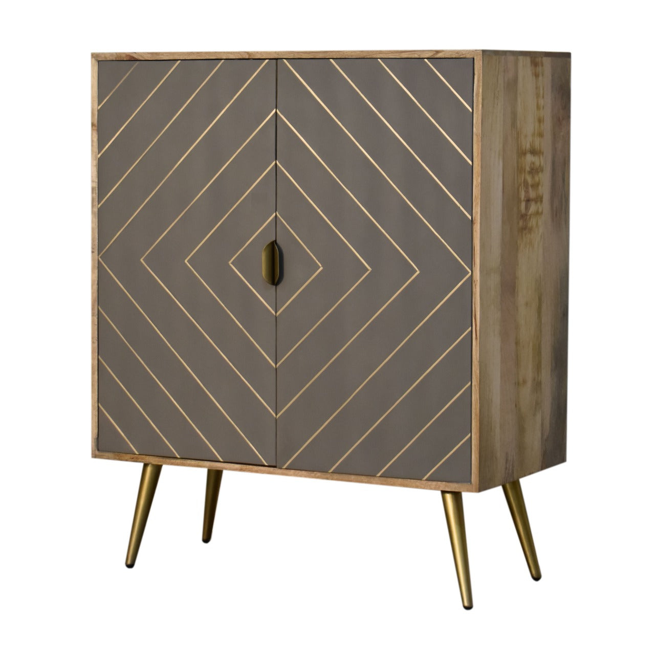 Cement Brass Inlay Cabinet