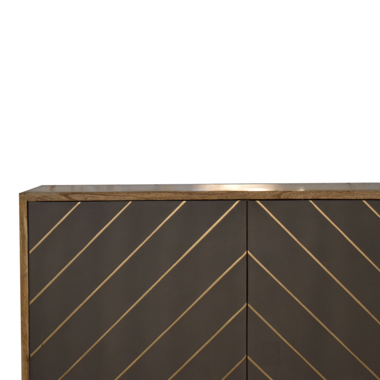 Cement Brass Inlay Cabinet