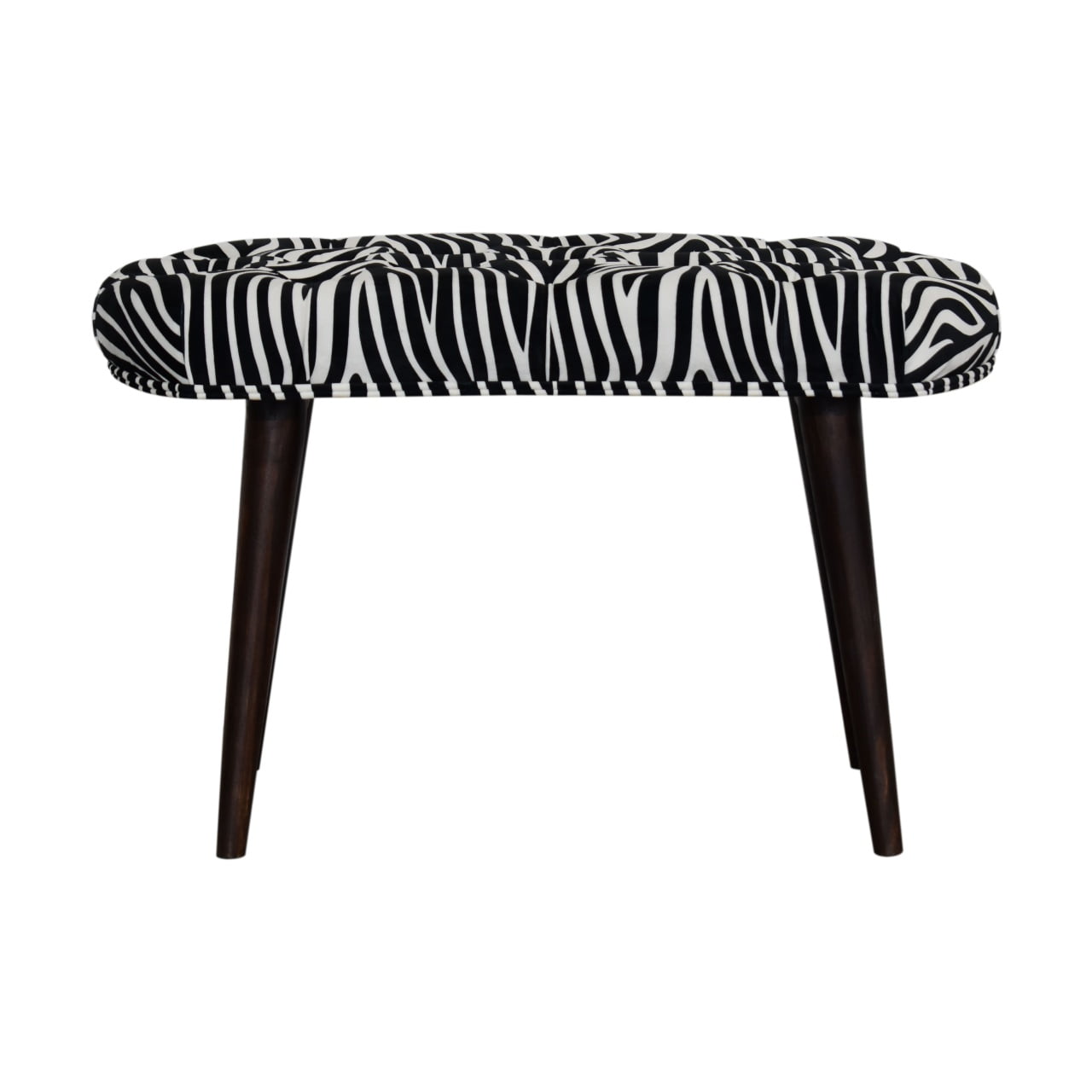 Zebra Print Deep Button Bench