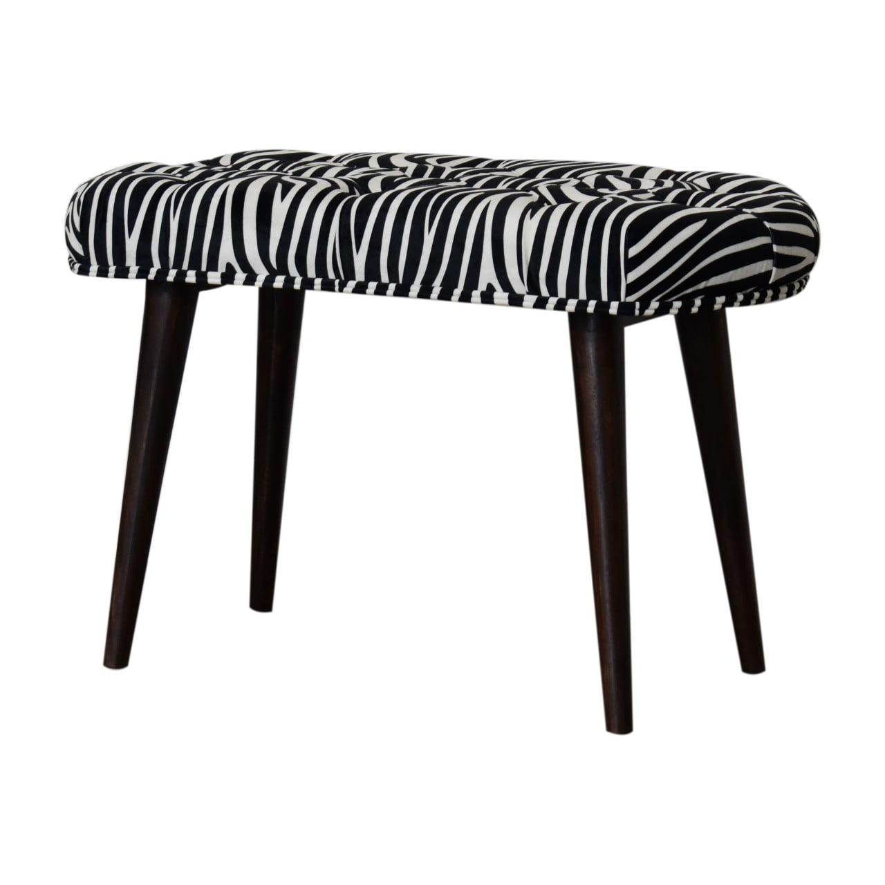 Zebra Print Deep Button Bench