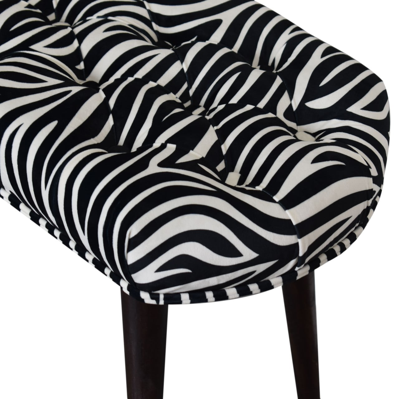 Zebra Print Deep Button Bench