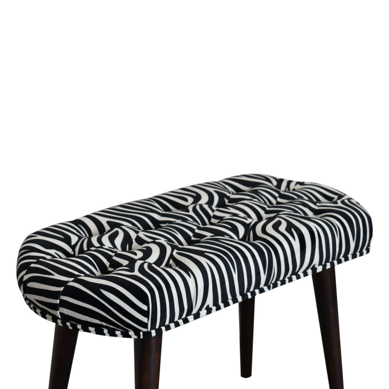 Zebra Print Deep Button Bench