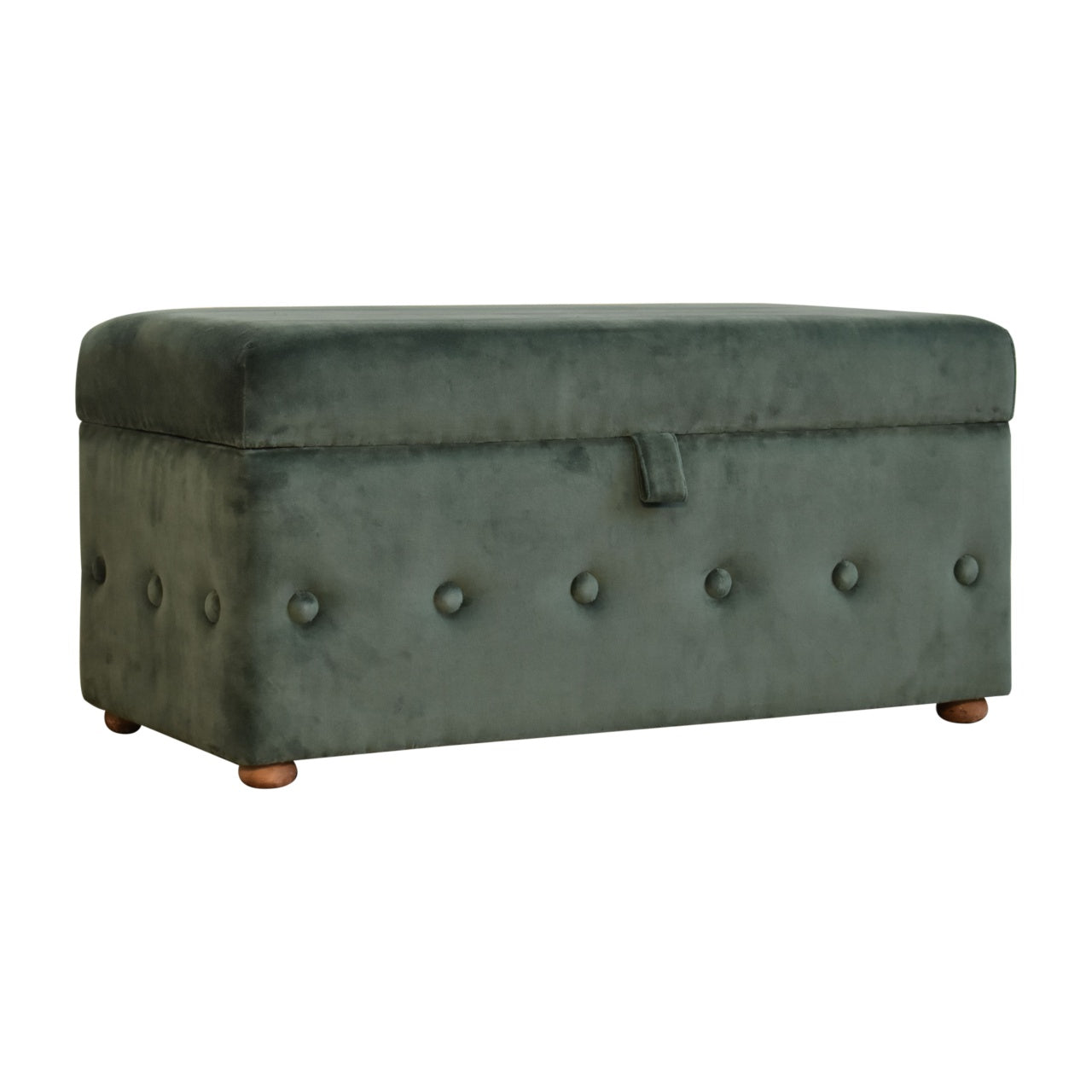 Emerald Velvet Lid-up Ottoman