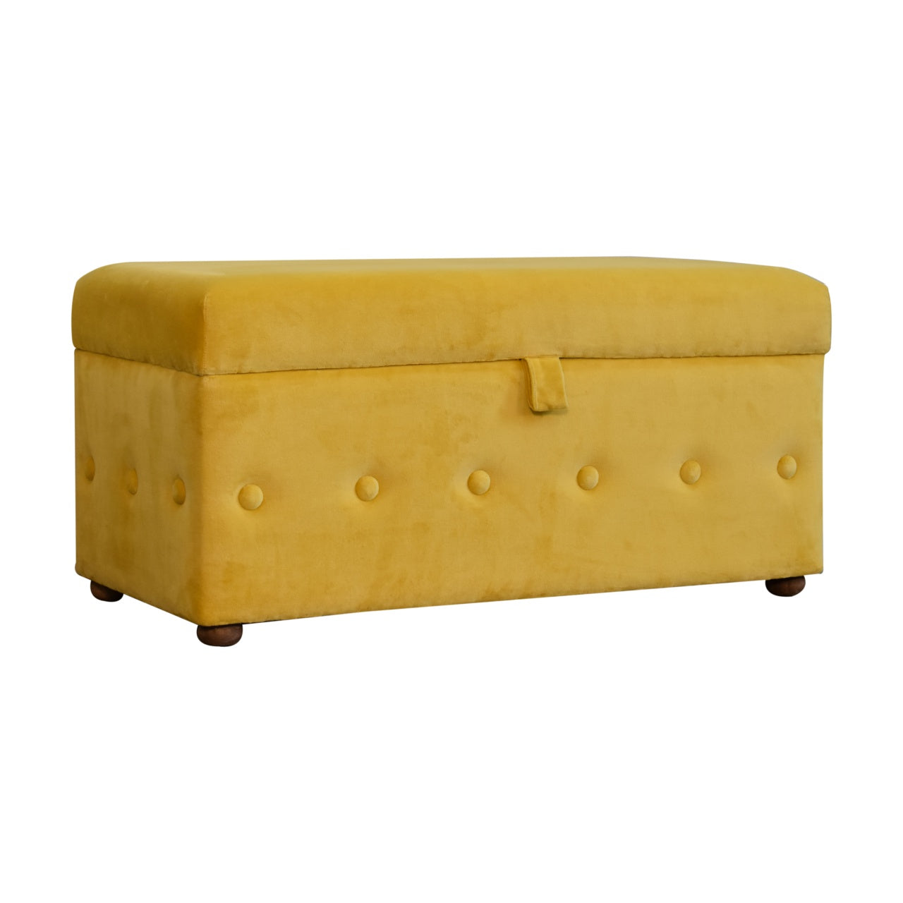 Mustard Velvet Lid-up Ottoman