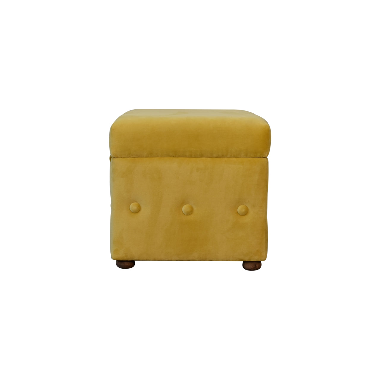 Mustard Velvet Lid-up Ottoman