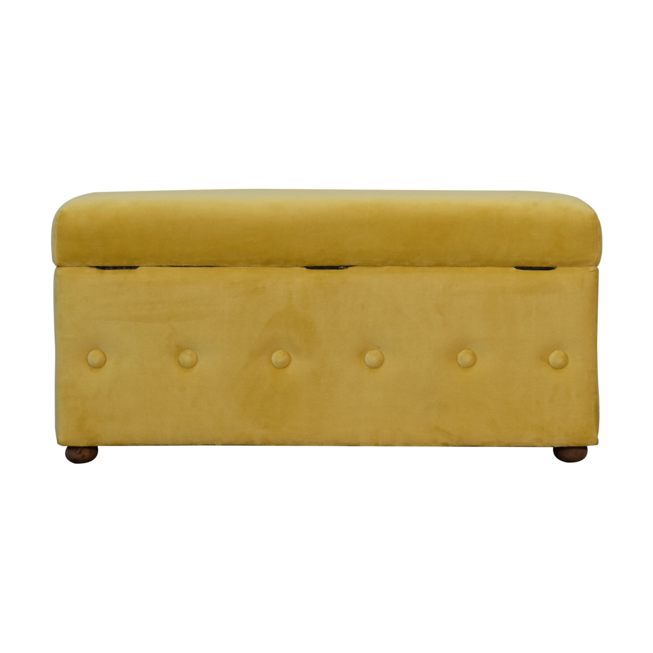 Mustard Velvet Lid-up Ottoman