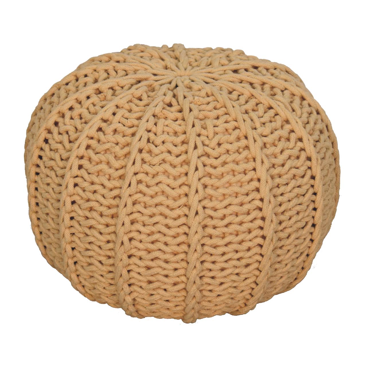 Brown Cable Pouffe