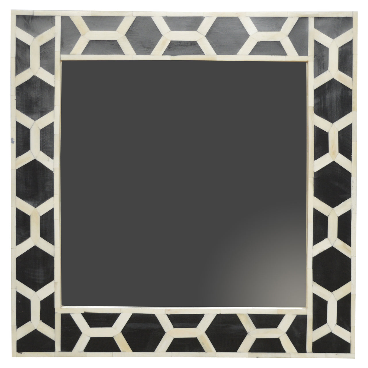 Square Bone Inlay Mirror Frame