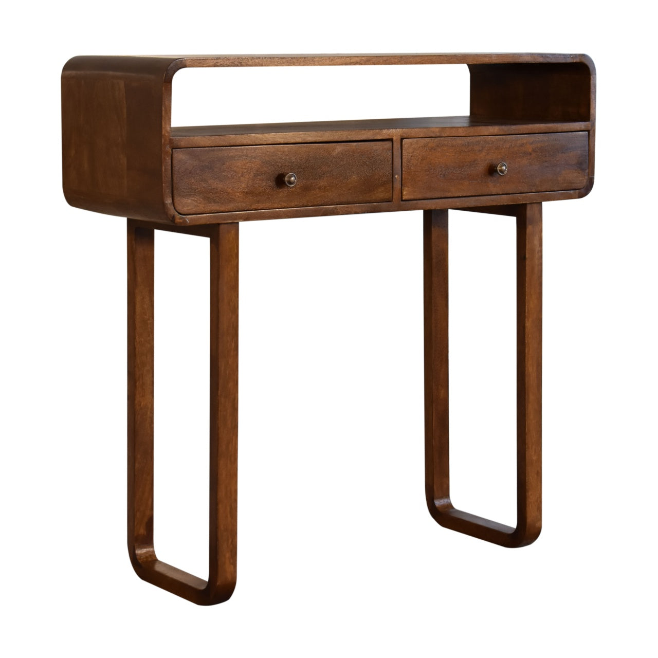 U-Curved Chestnut Console Table