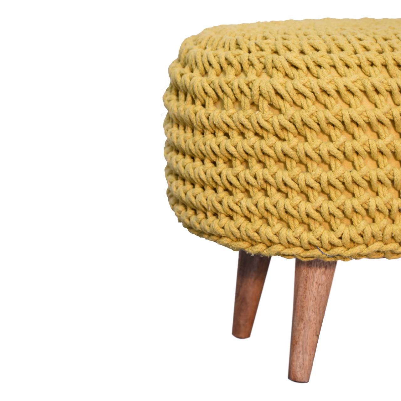 Keeva Mustard Oblong Footstool