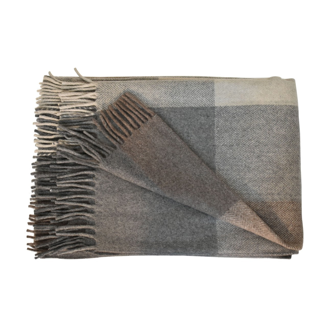 Selin Grey Woolen Throw,130x170 cm