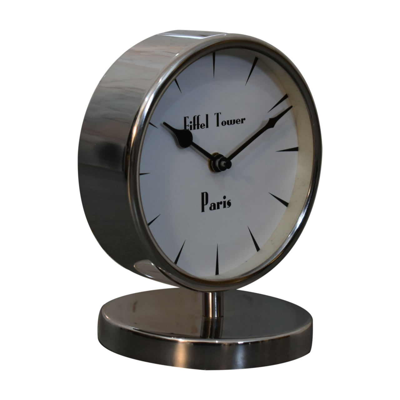 Round Chrome Table Clock