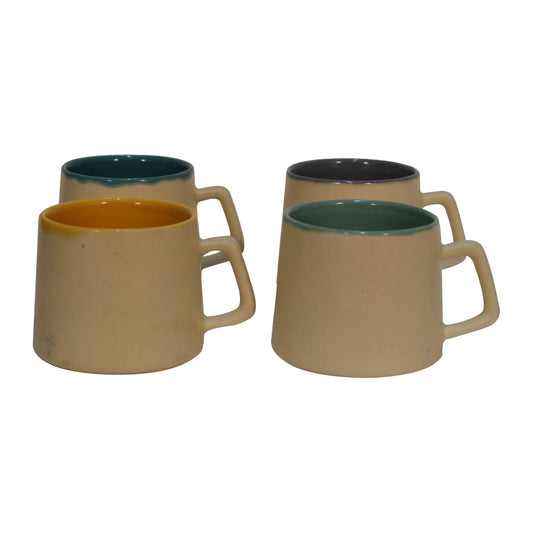 Cream & Multi Mug Set of 4