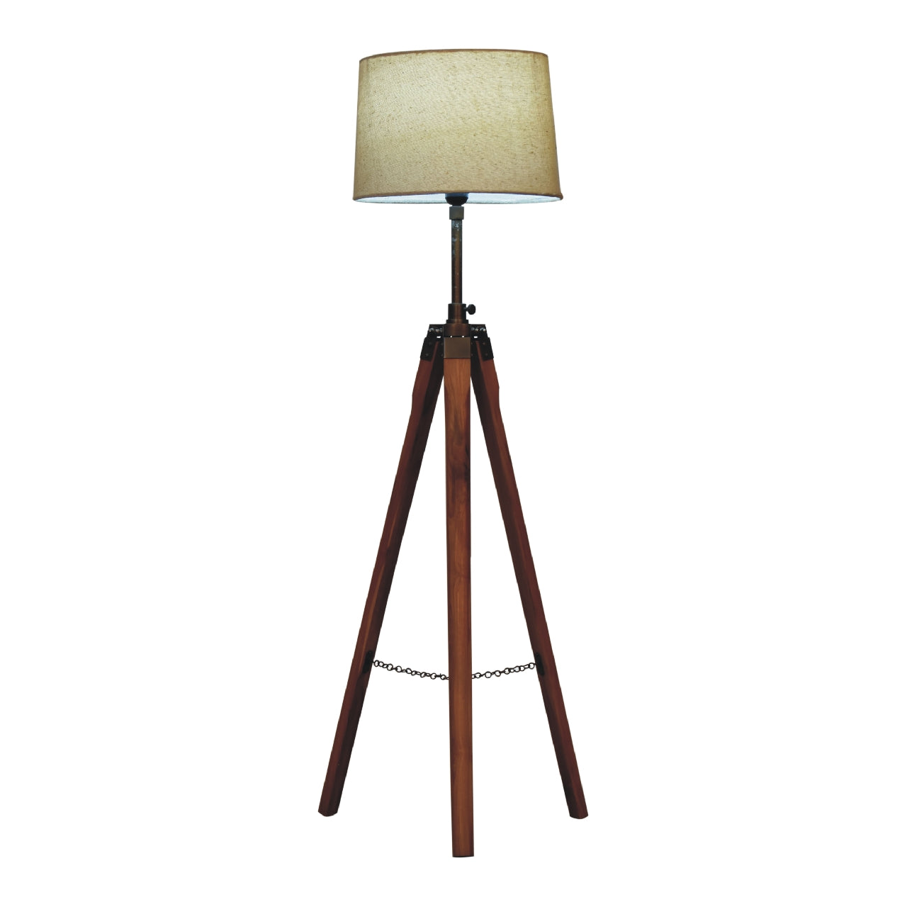 Fixed Brass Tripod Floor Lamp