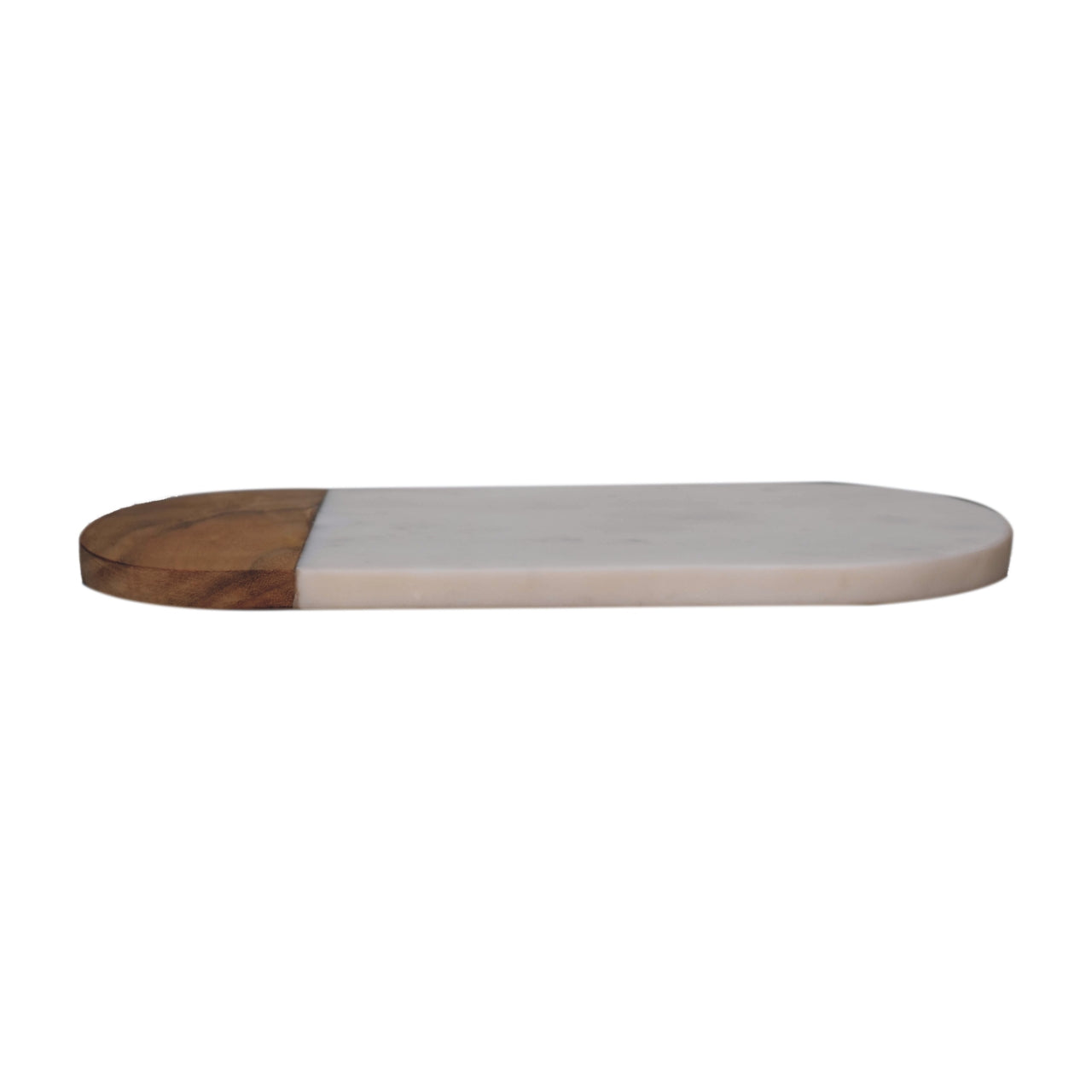 White Marble and Wood Chopping Board