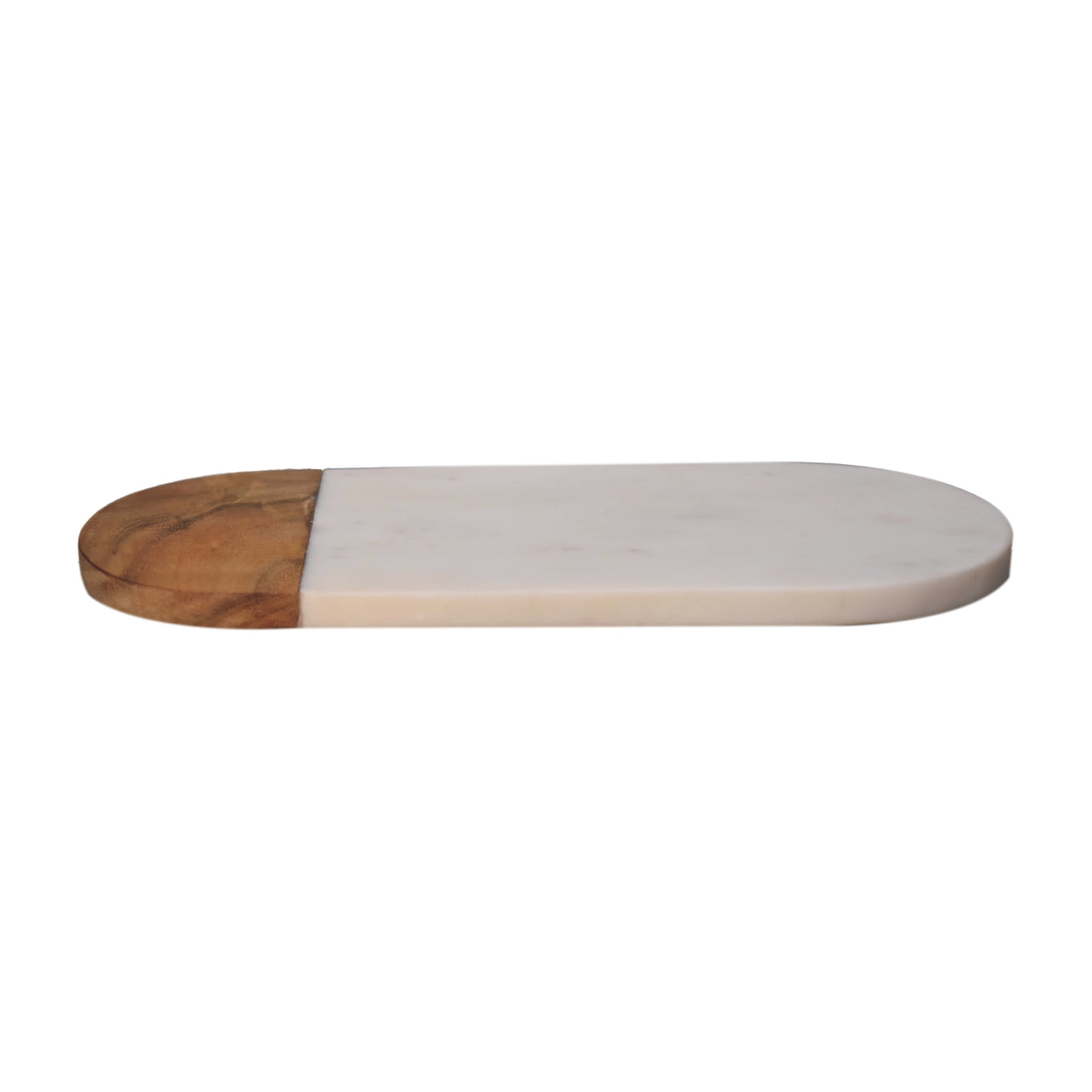 White Marble and Wood Chopping Board