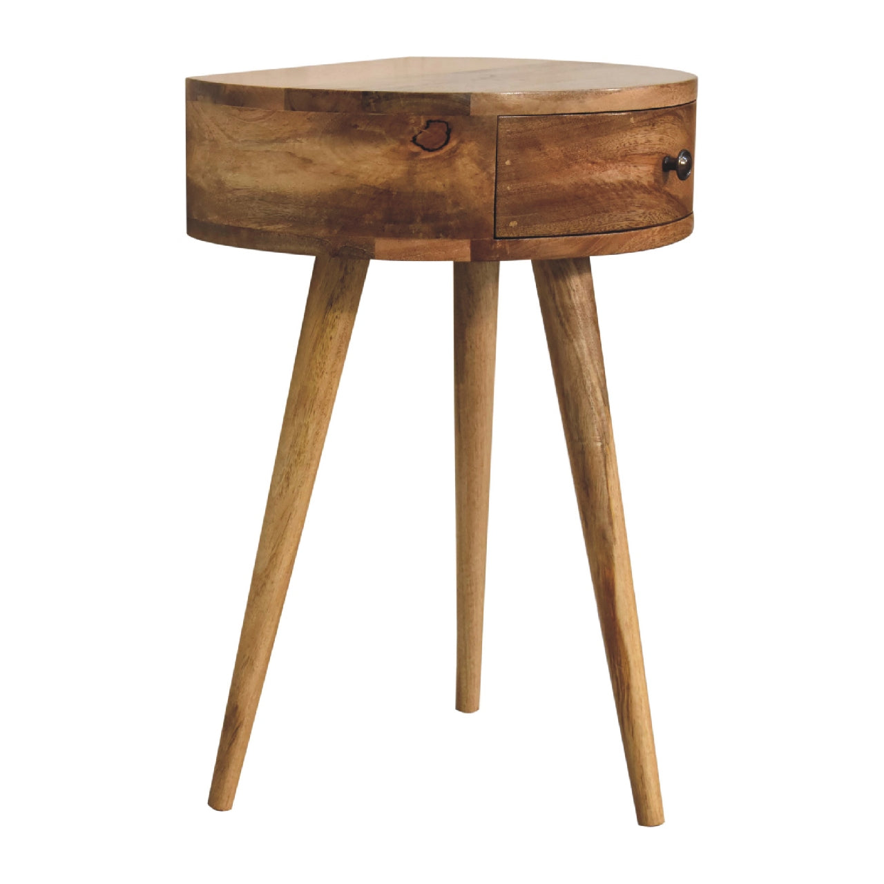 Mini Oak-ish Circular Shape Bedside