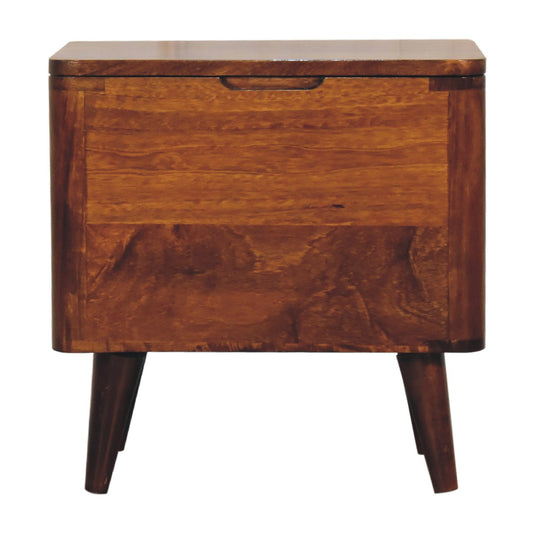 Chestnut Lid-up Storage Stool