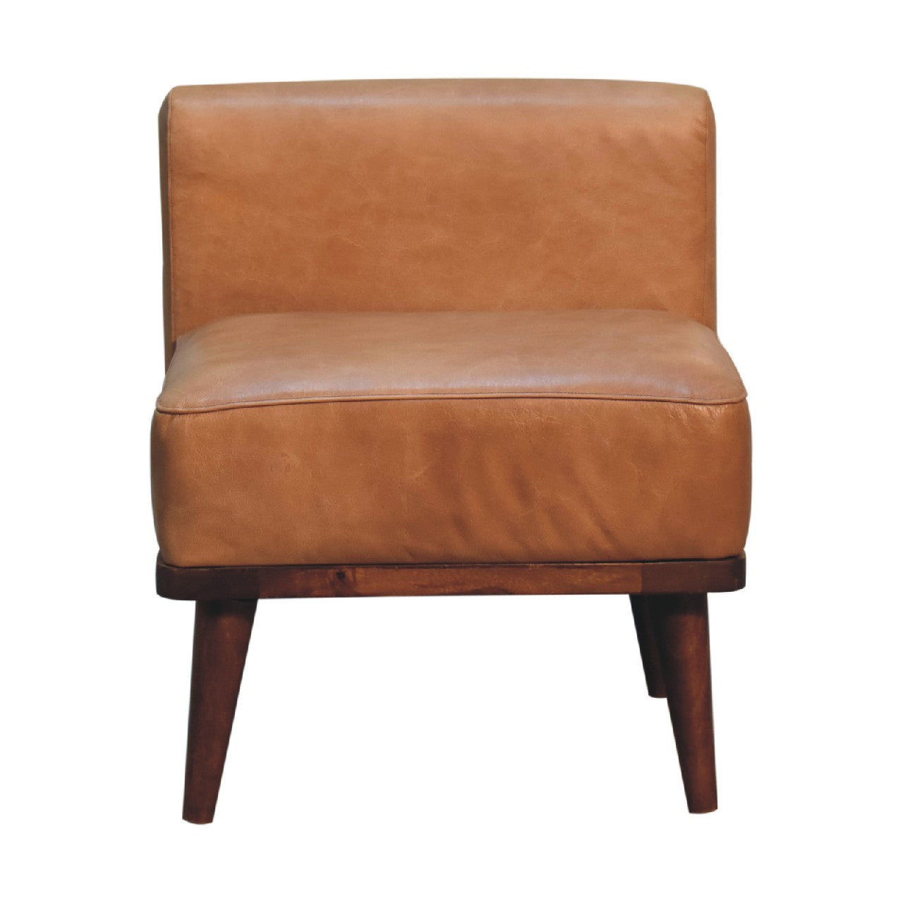 Tan Buffalo Backrest Footstool