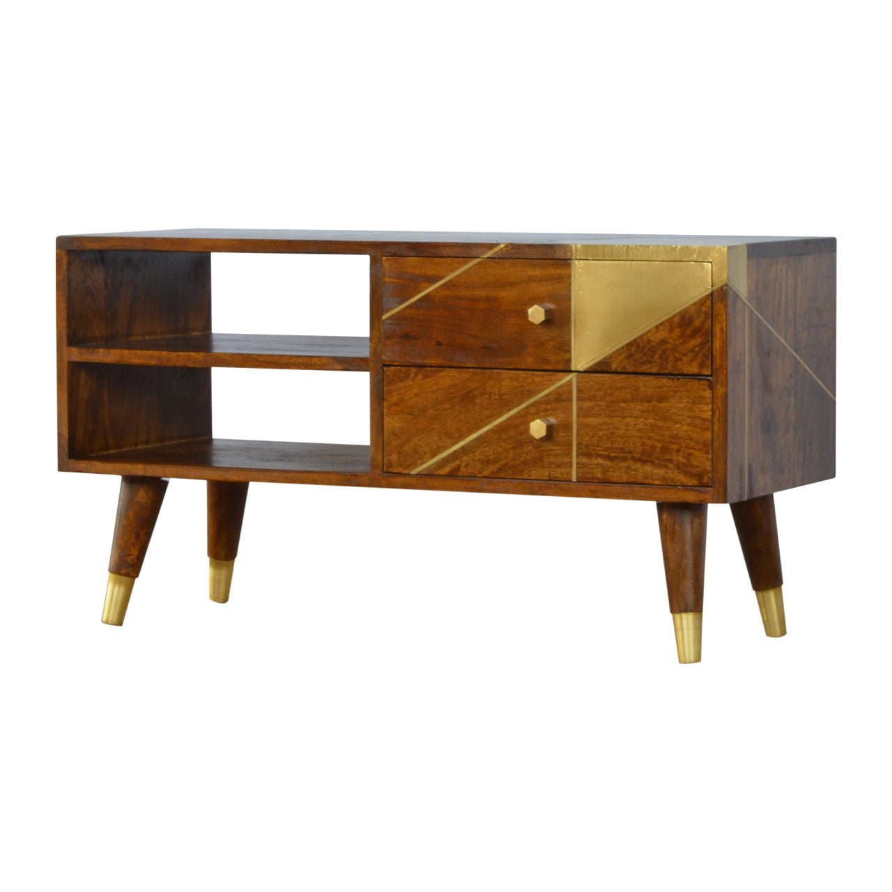 Gold Geo Chestnut Media Unit