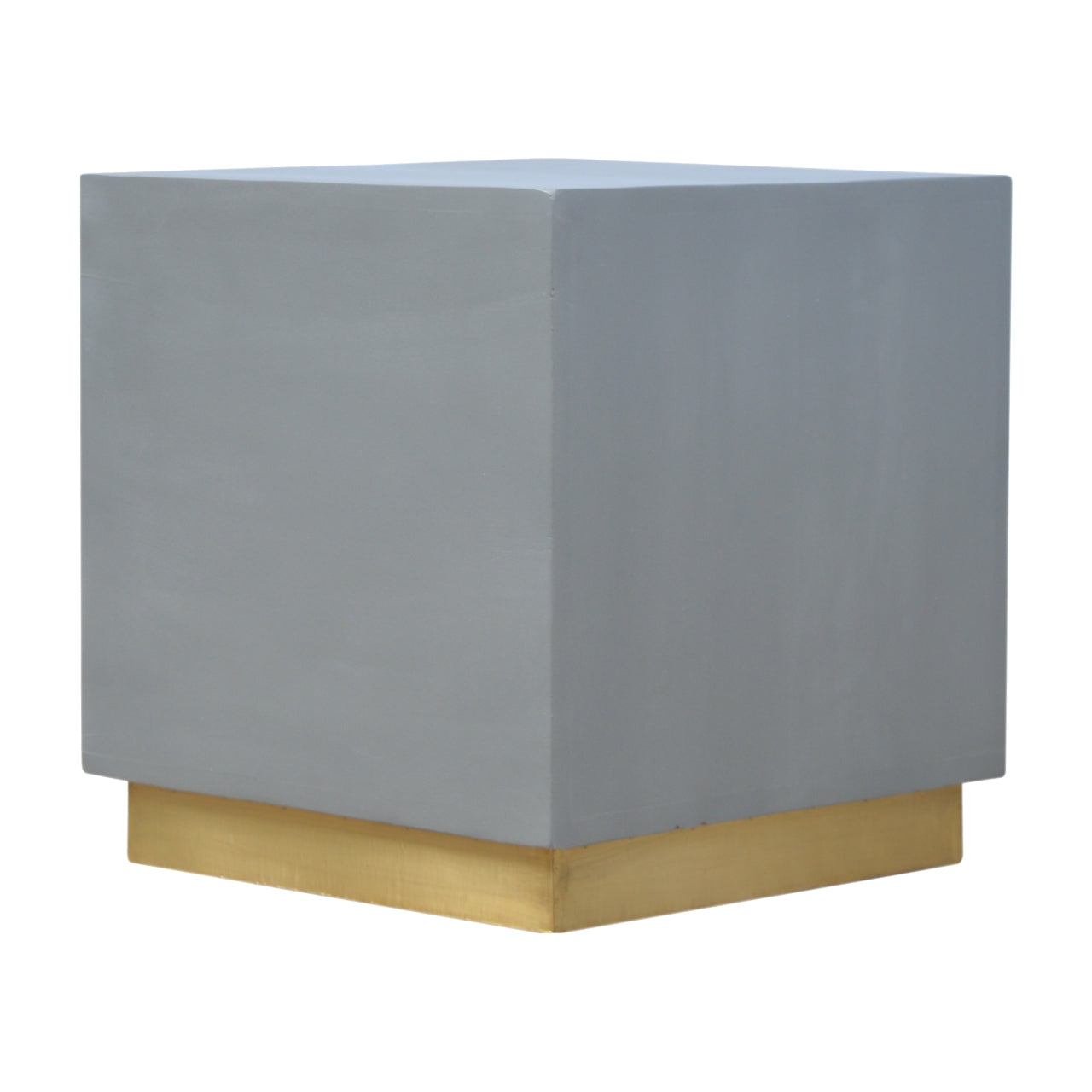 Cement Footstool with Gold Base