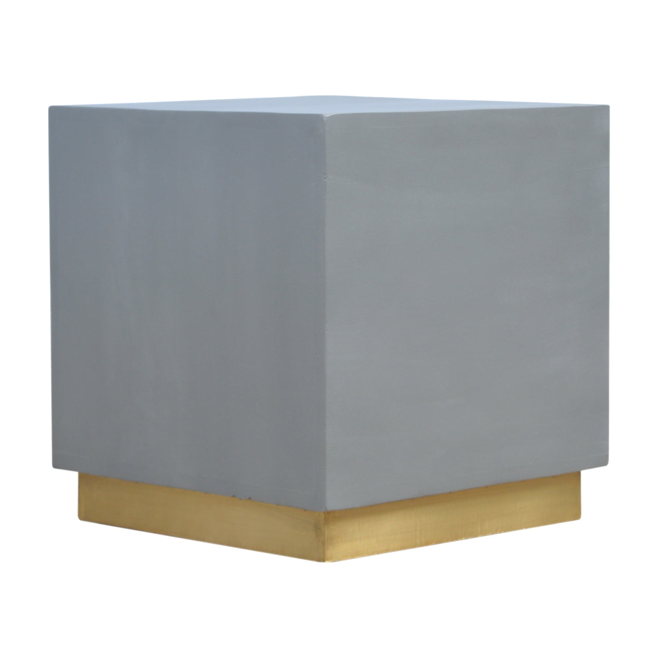 Cement Footstool with Gold Base