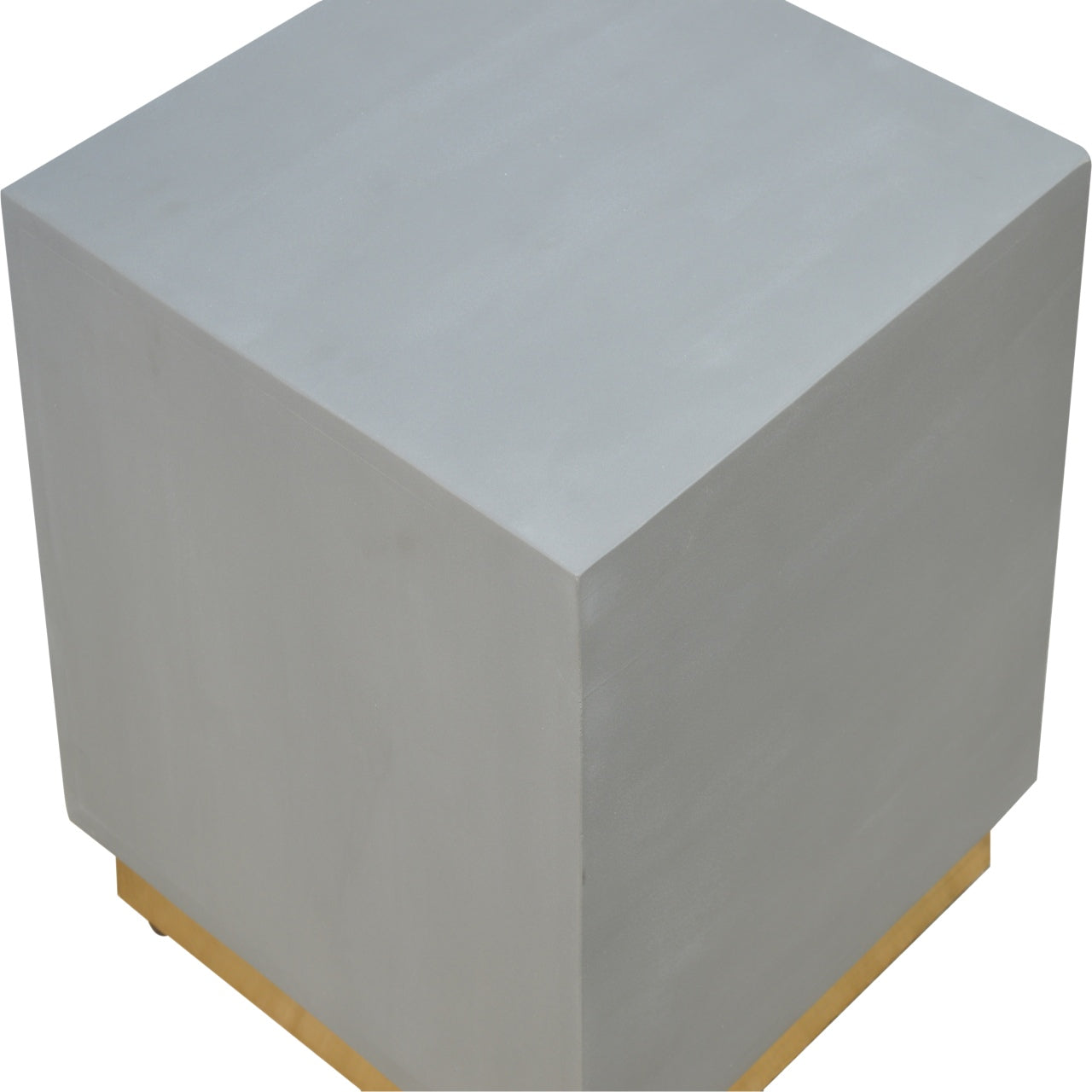 Cement Footstool with Gold Base