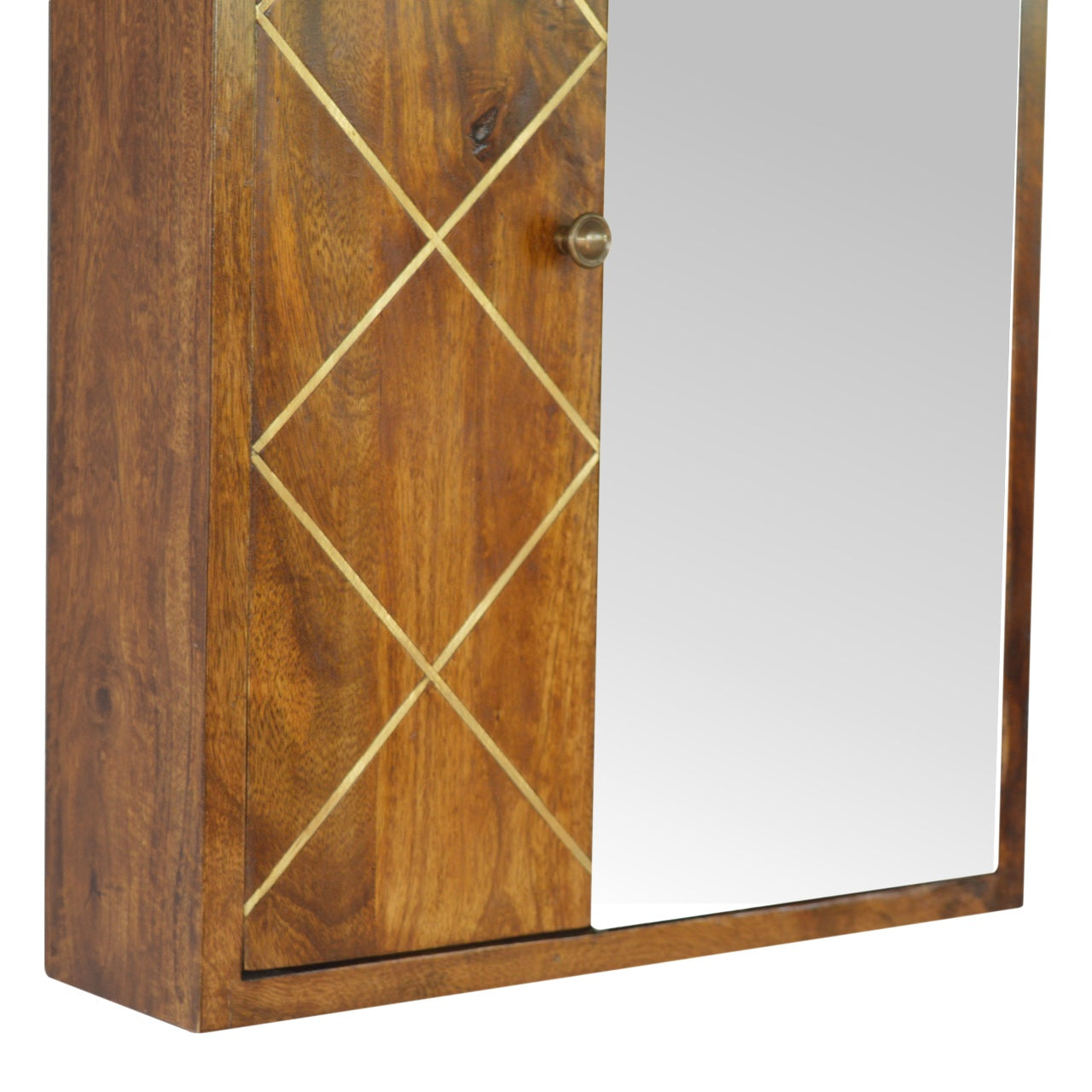 Sliding Brass Wall Mirror Cabinet