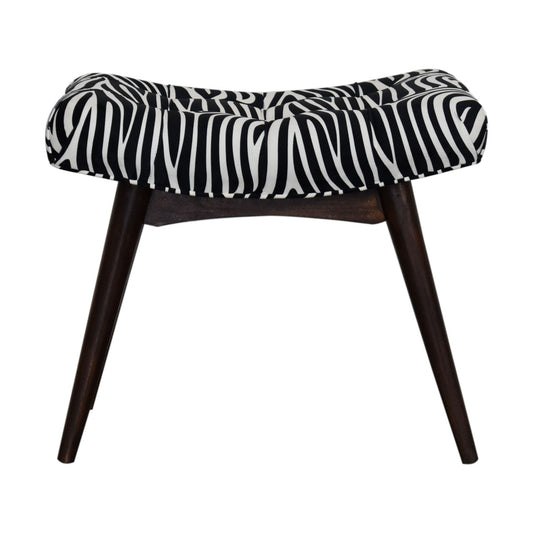 Zebra Print Curved Bench