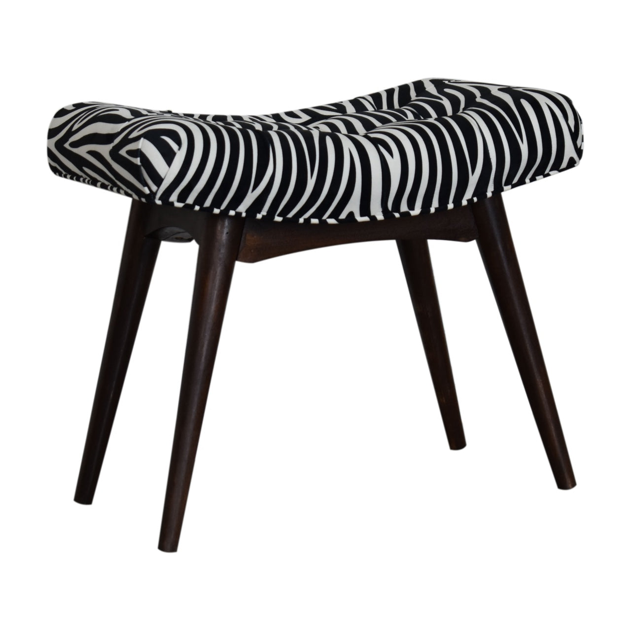 Zebra Print Curved Bench