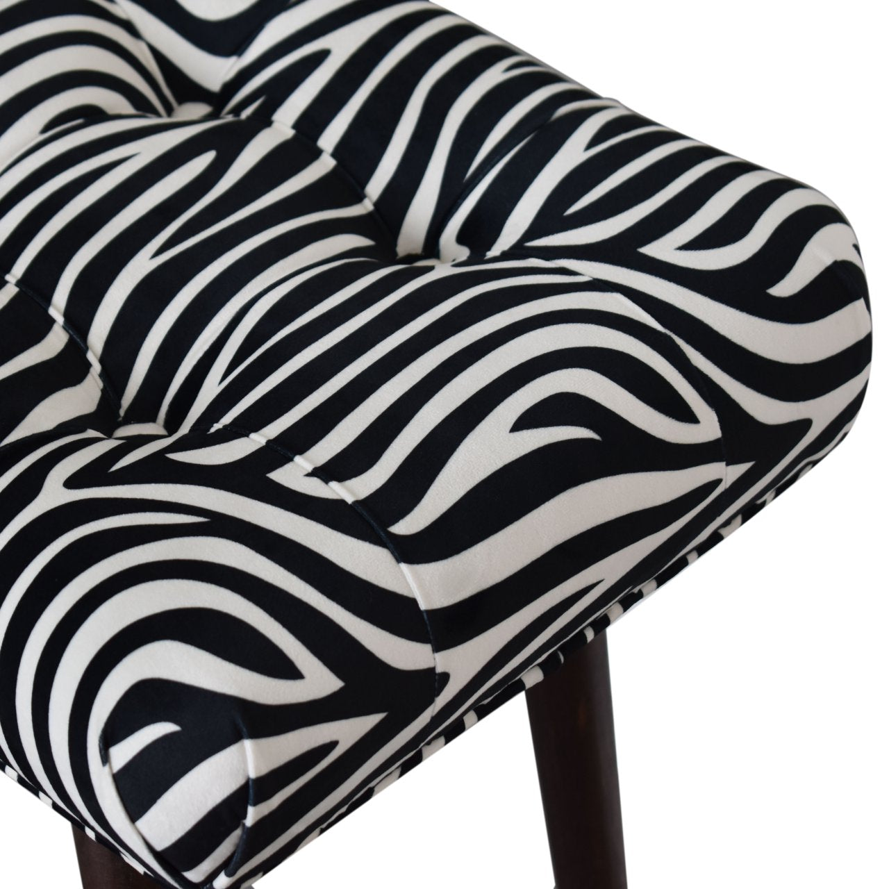 Zebra Print Curved Bench