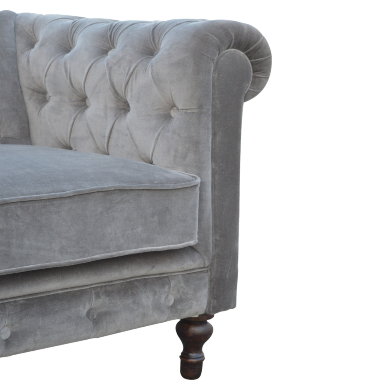 Grey Velvet Chesterfield Sofa