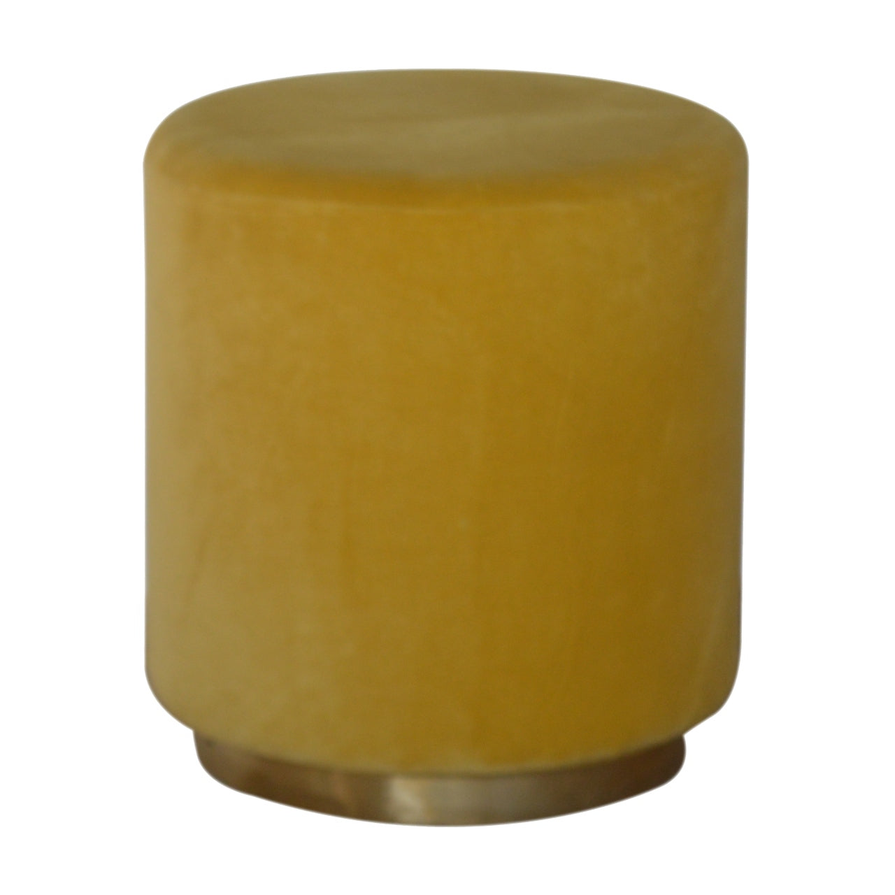 IN818 - Mustard Velvet Footstool with Gold Base