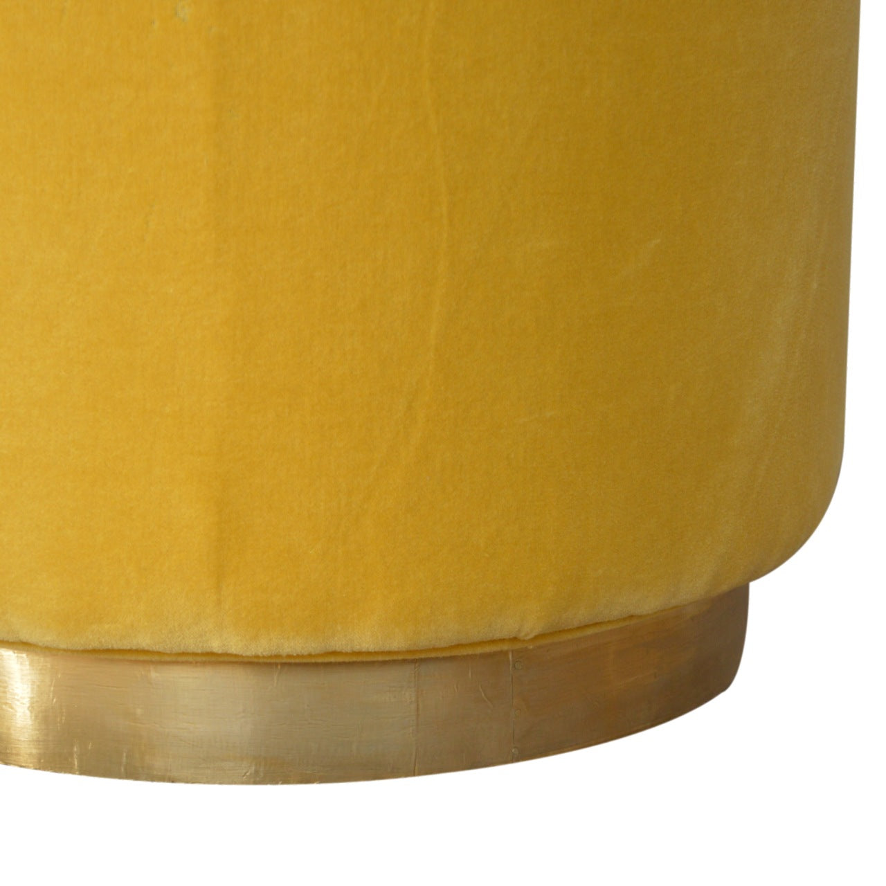 IN818 - Mustard Velvet Footstool with Gold Base