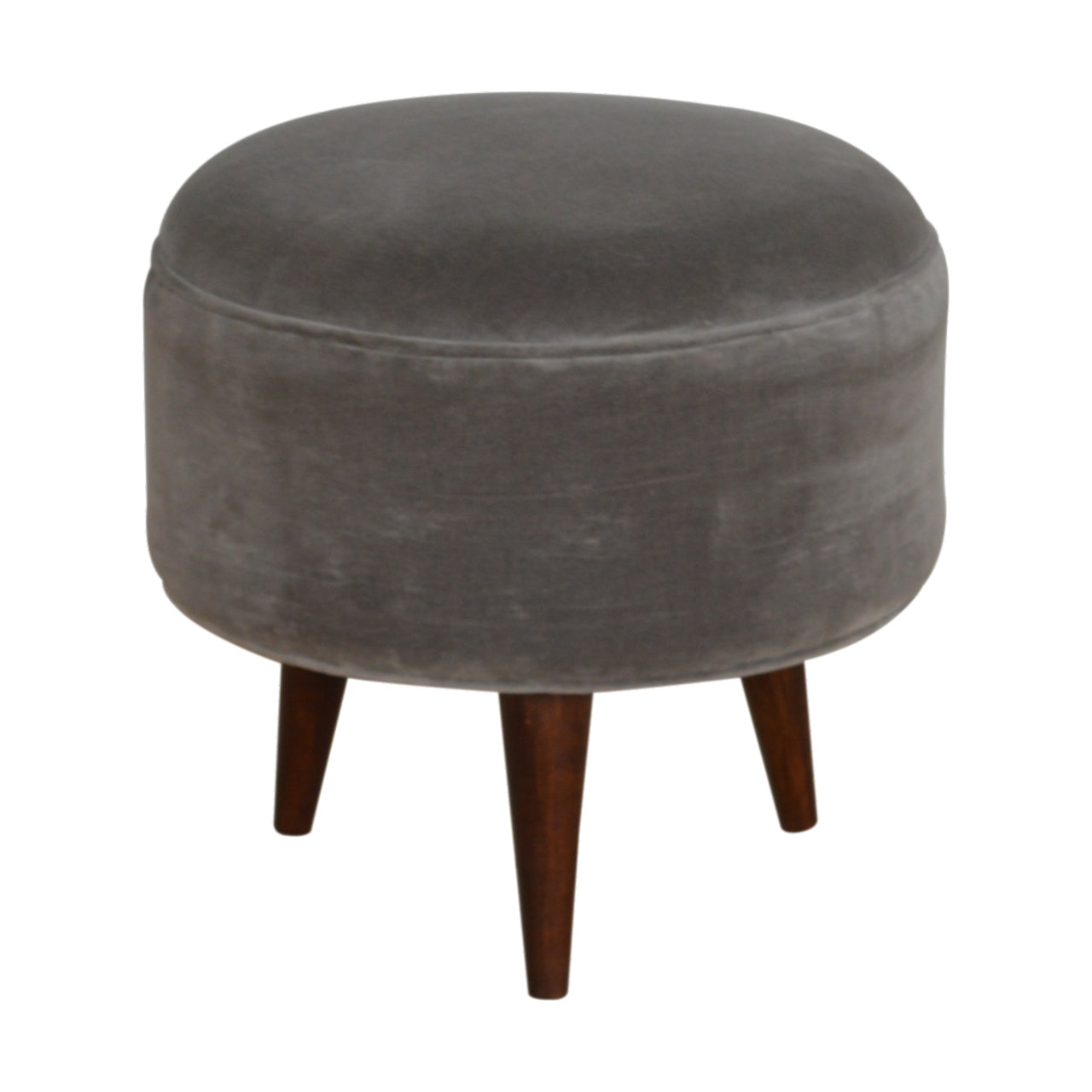 Grey Velvet Nordic Style Footstool