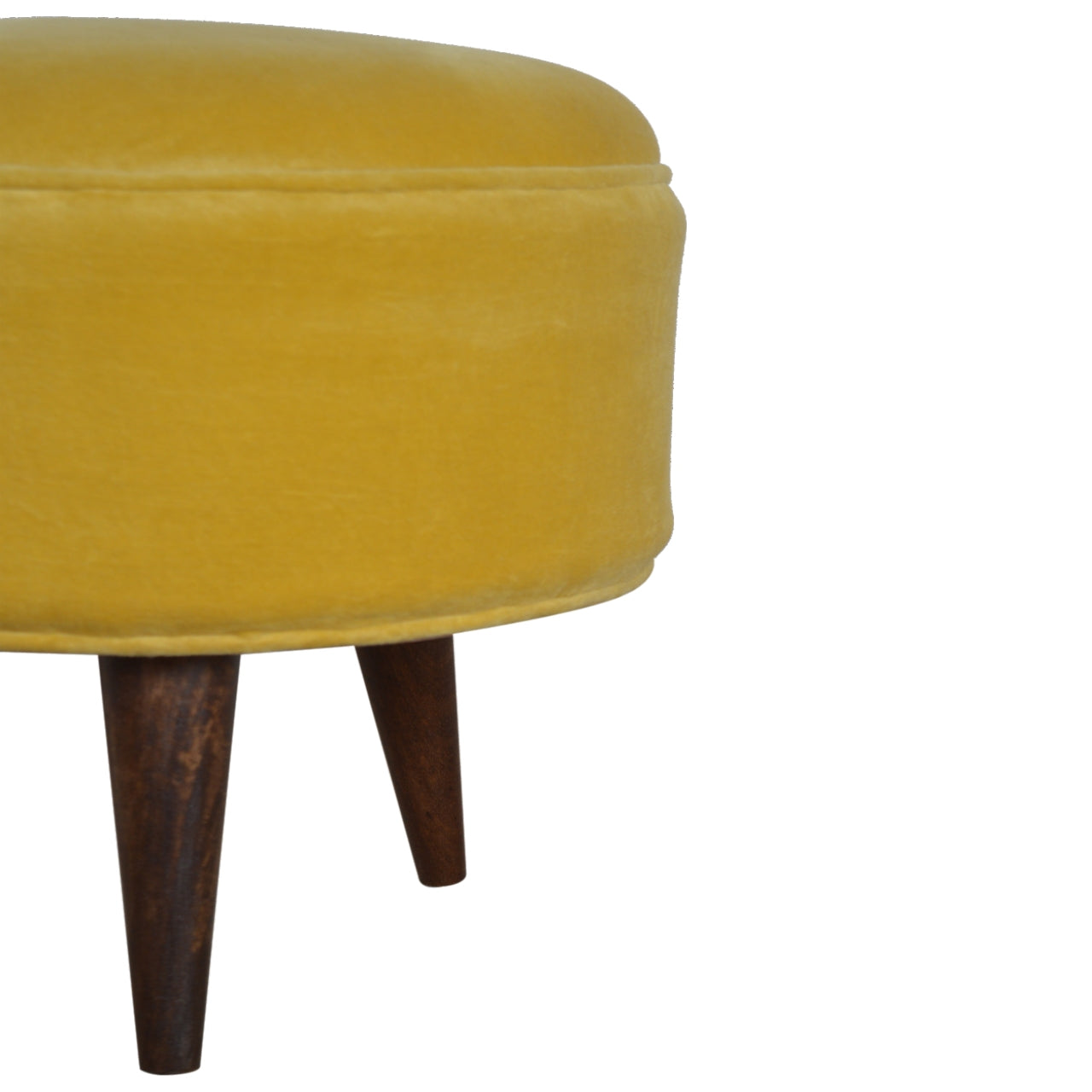 Mustard Velvet Nordic Footstool