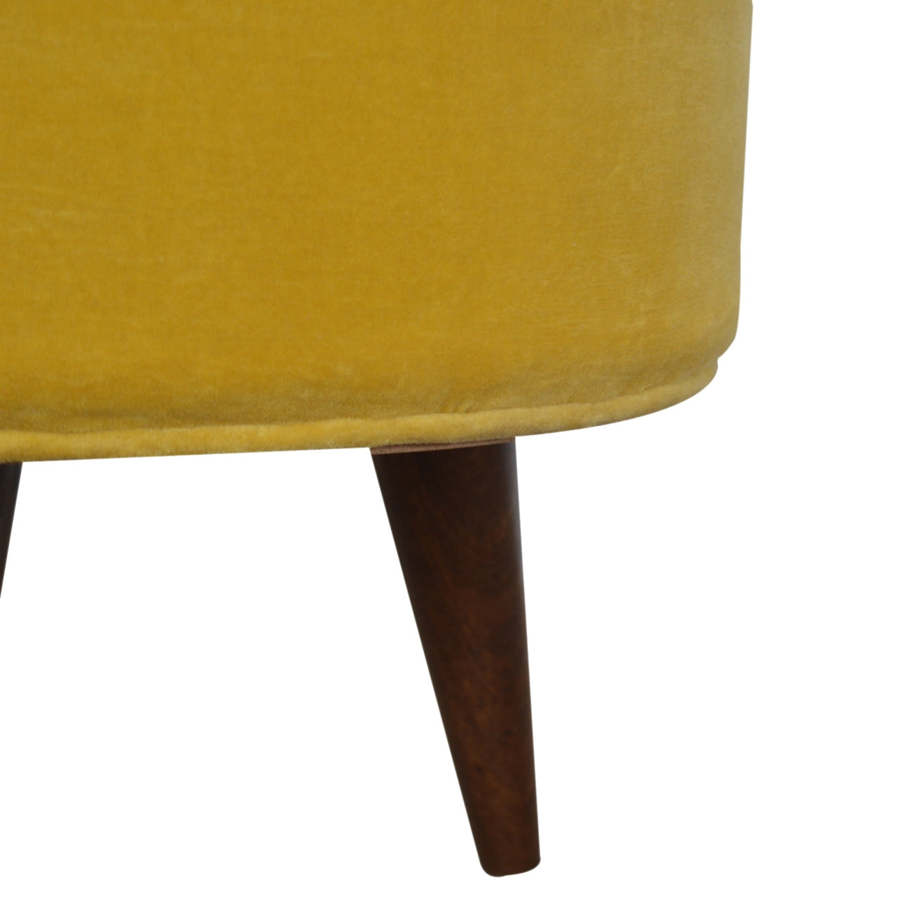 Mustard Velvet Nordic Footstool