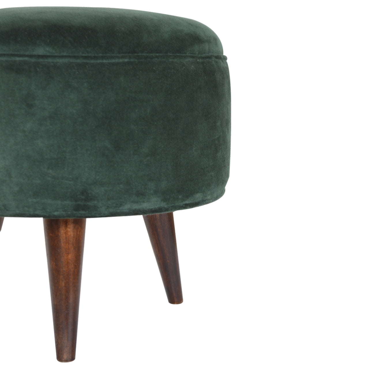 Emerald Green Velvet Nordic Stool