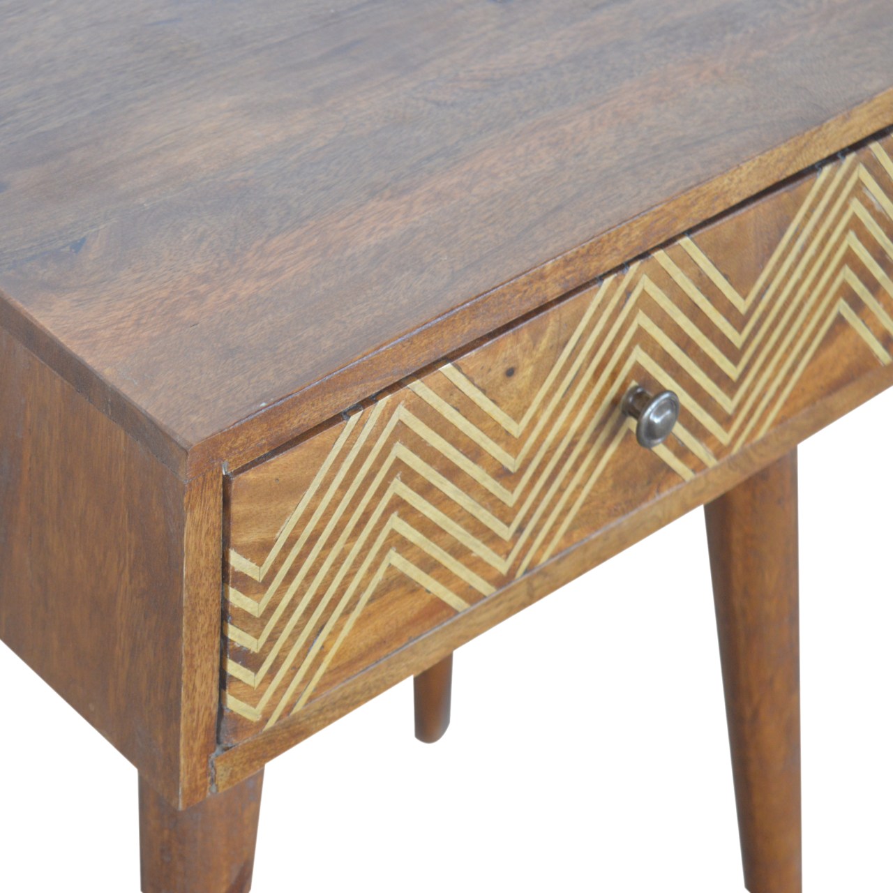 Brass Inlay Chevron Bedside