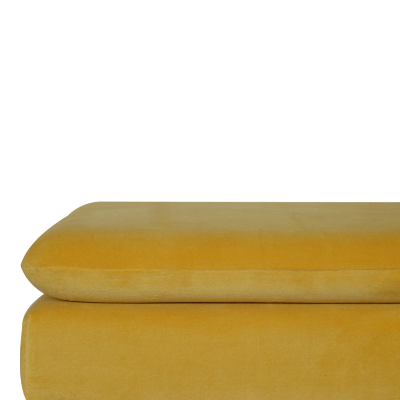 Mustard Velvet Castor Bench