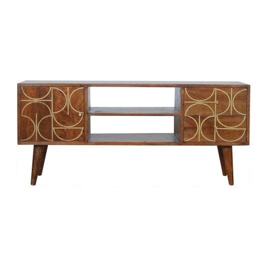 Chestnut Inlay Abstract TV Unit