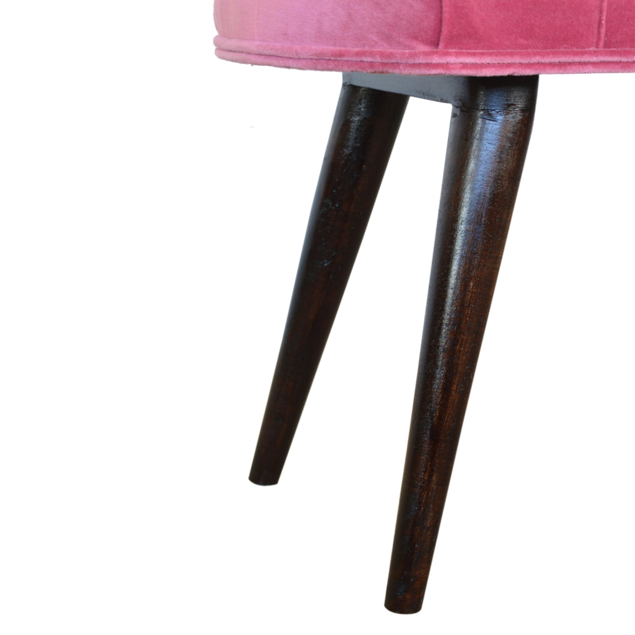 Pink Cotton Velvet Button Bench