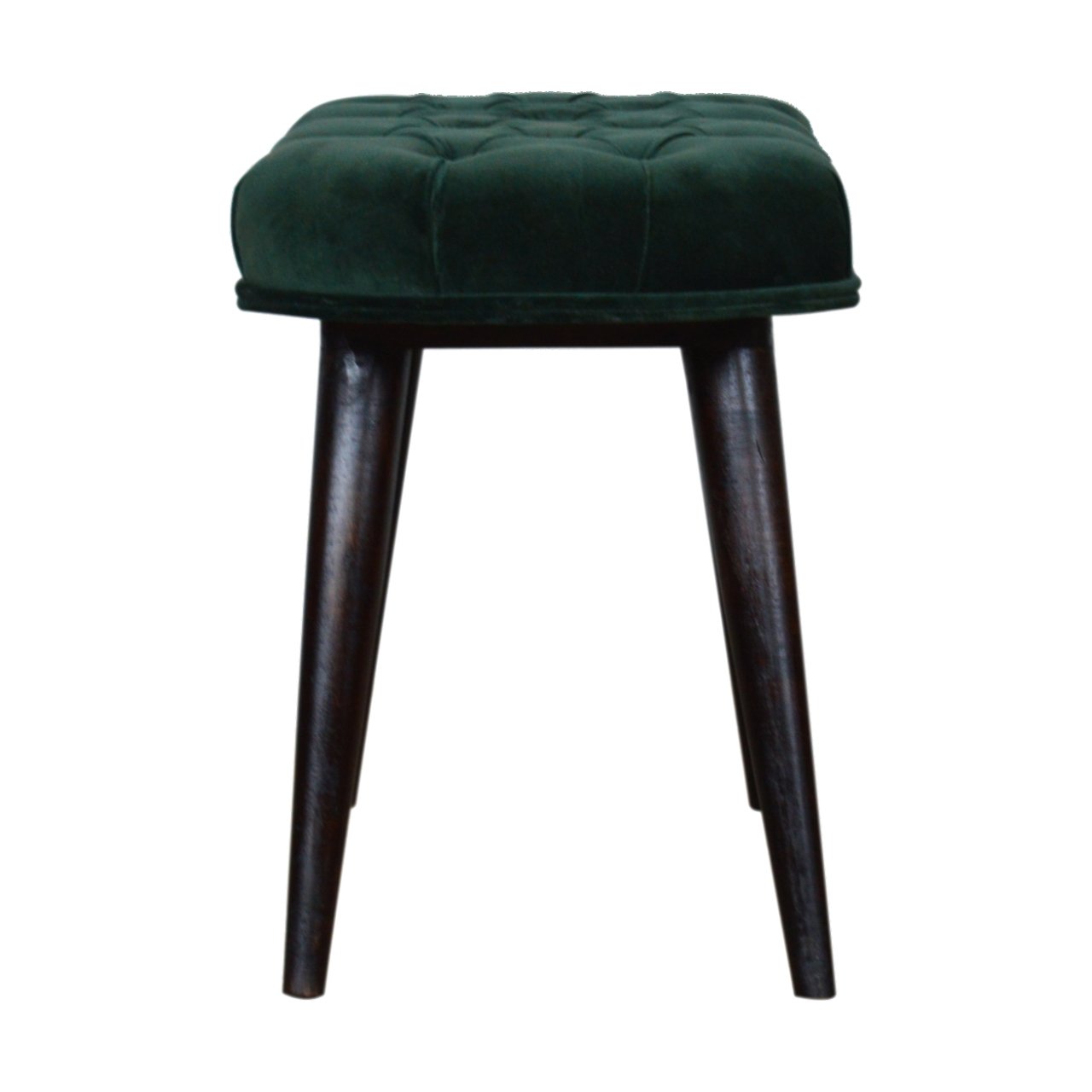 Emerald Velvet Deep Button Bench